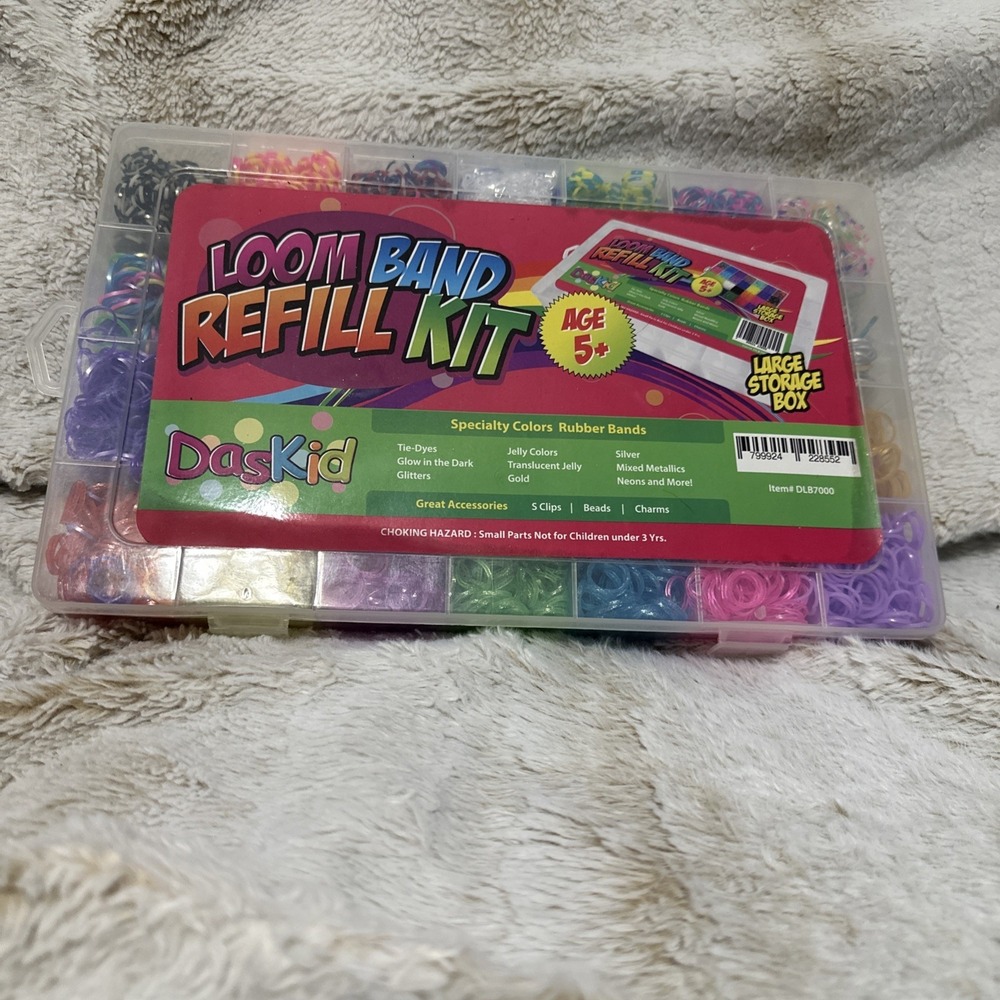 DasKid Loom Band Refill Kit of Specialty Color Bands (Large Storage‎ Box) - USED
